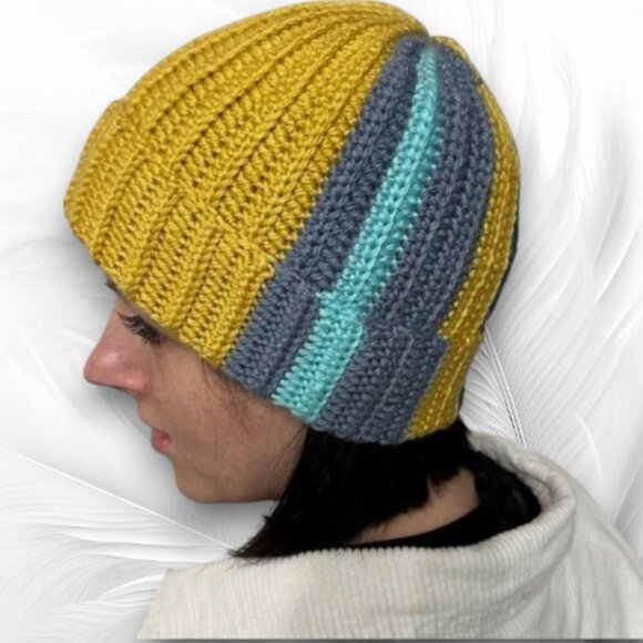 Handmade Accessories - Knitted Hat Multi colored Handmade Crocheted Hat